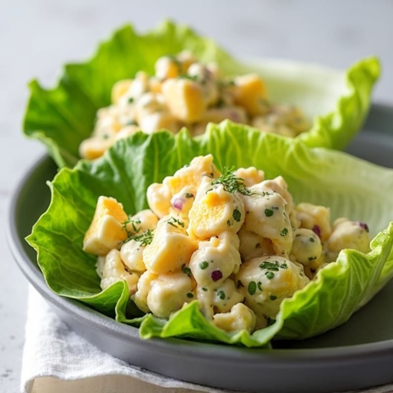 Creamy Dill Egg Salad Lettuce Wraps