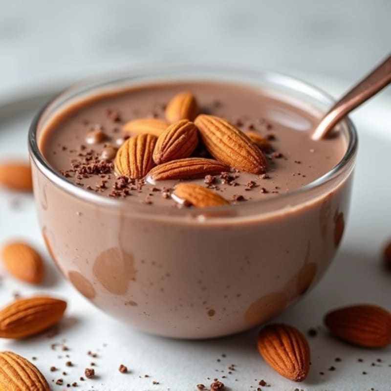 Silky Chocolate Protein Pudding with Toasted Almonds