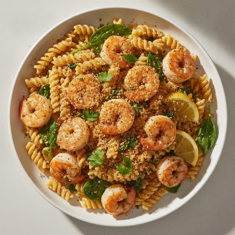 Garlic Herb Butter Pasta with Toasted Breadcrumbs