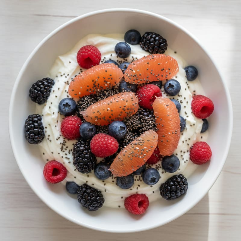 Protein Yogurt Parfait with Mixed Berries