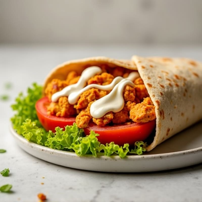 Healthy Crispy Buffalo Ranch Chicken Wrap