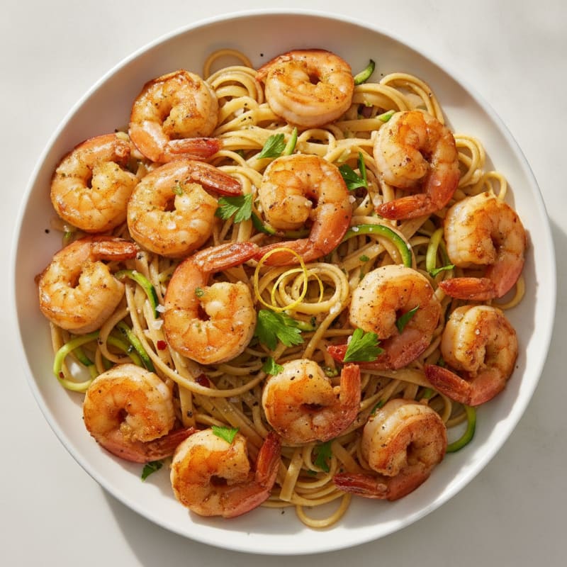 Garlic Butter Shrimp Scampi with Linguine