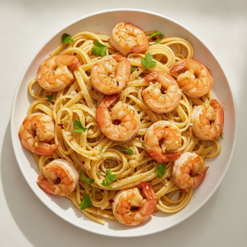 Garlic Butter Shrimp Scampi with Linguine