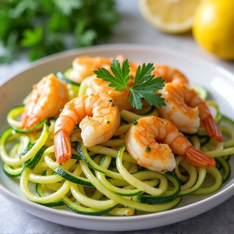 Lemon-Garlic Butter Shrimp with Herb Zucchini Noodles