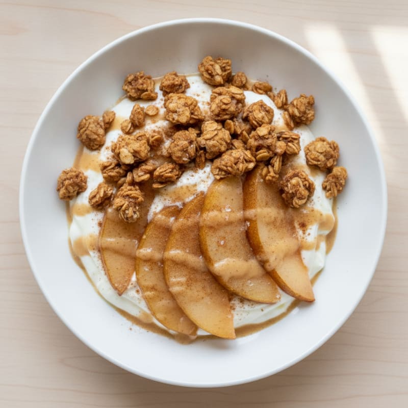 Poached Pear Yogurt Parfait with Granola