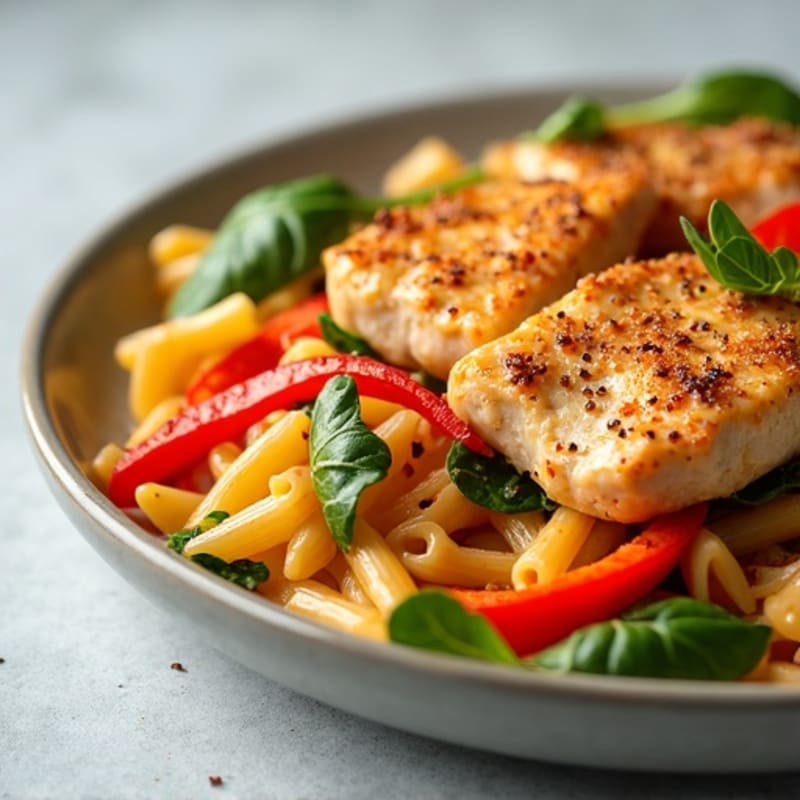 Healthy Creamy Spicy Paprika Chicken Pasta