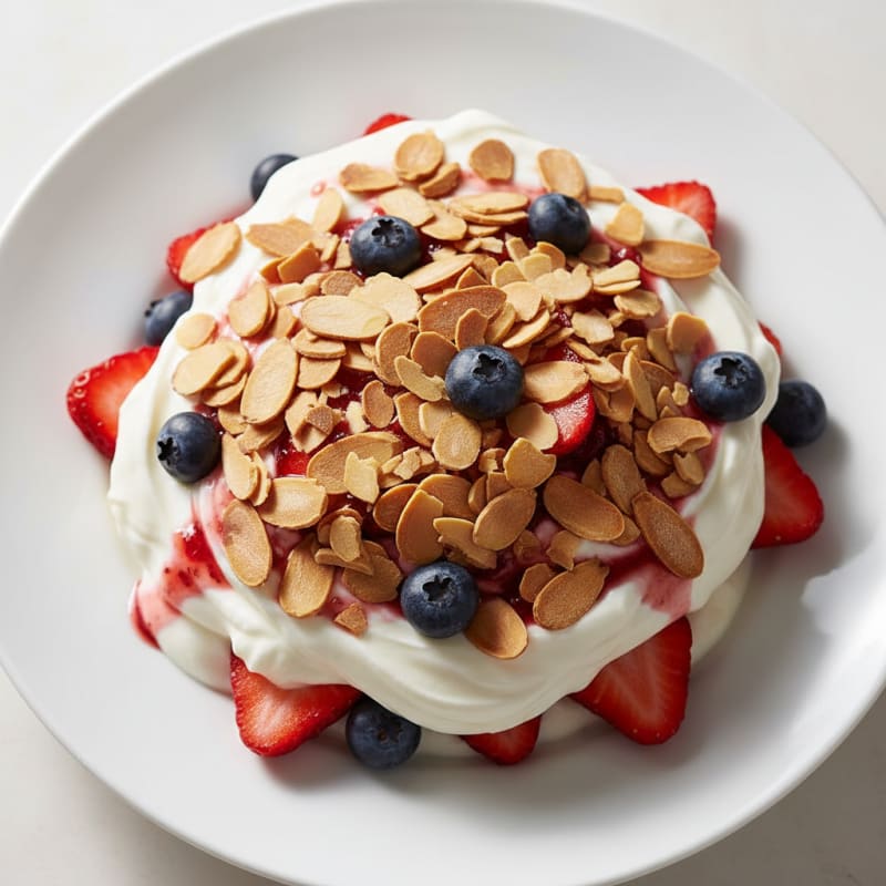 Greek Yogurt Protein Parfait with Berries and Almonds