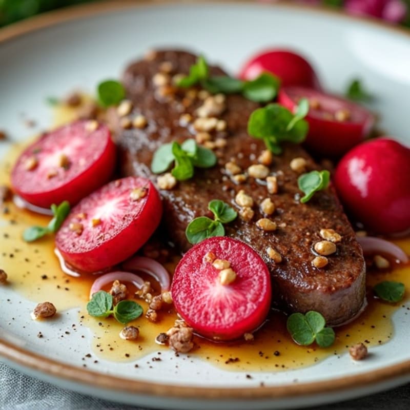 Roasted Beef with Crispy Radishes
