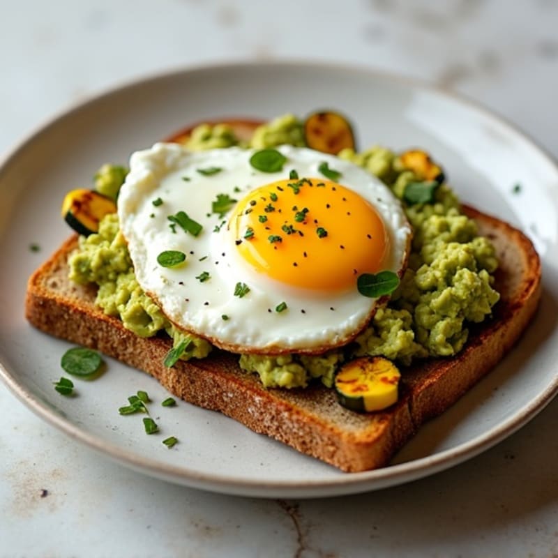 Egg and Cottage Cheese Toast with Smashed Avocado