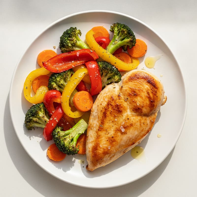 Pan-Seared Chicken with Roasted Vegetables