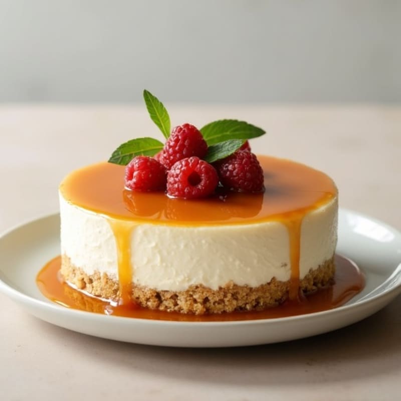 Protein-Rich Greek Yogurt Cheesecake with Date Caramel