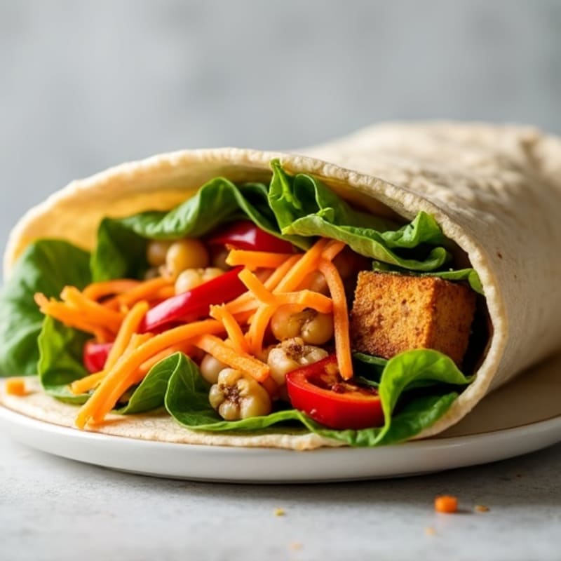 Fresh Crispy Veggie Hummus Wrap