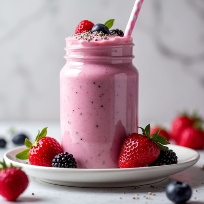 Creamy Berry Protein Smoothie with Chia Seeds