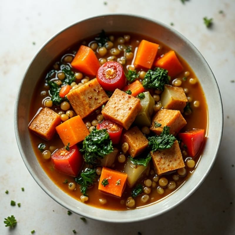 Hearty Lentil and Roasted Vegetable Stew
