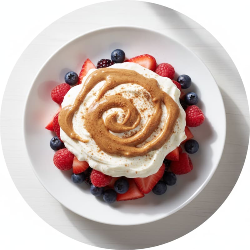 Greek Yogurt Protein Parfait with Berries and Almond Butter