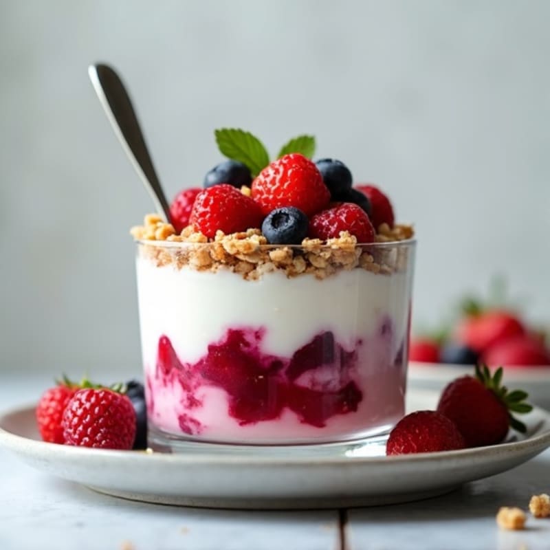 Greek Yogurt Protein Parfait with Mixed Berries