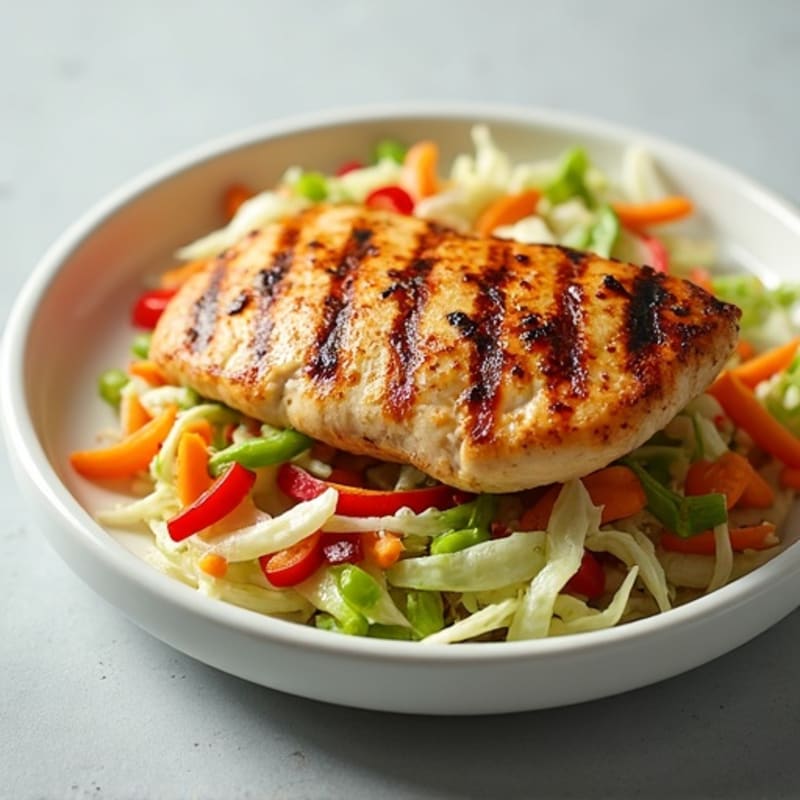 Grilled Chicken Breast with Crunchy Slaw