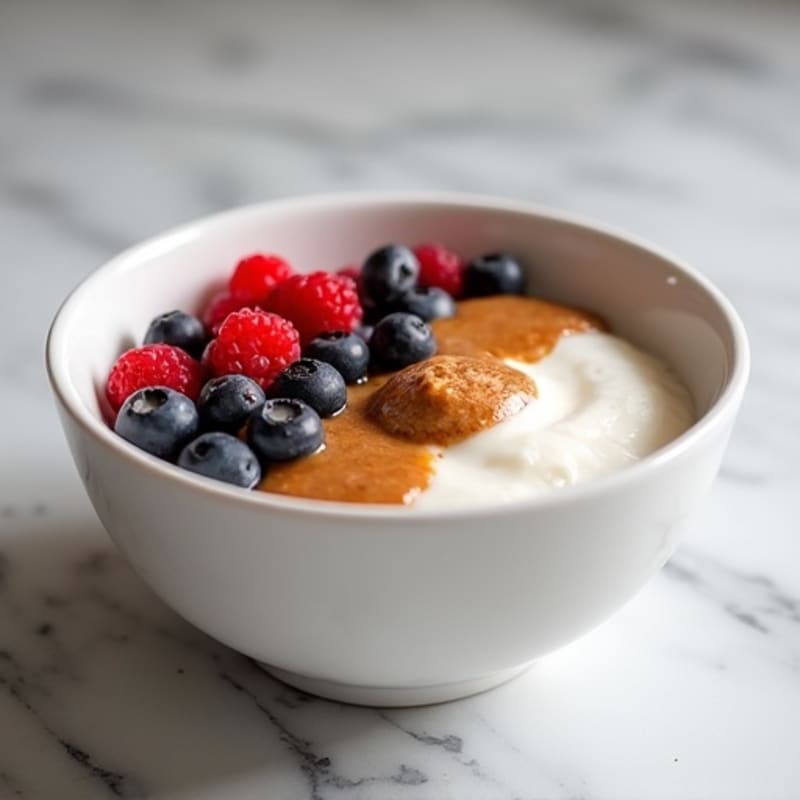 Greek Yogurt Bowl with Mixed Berries and Almond Butter