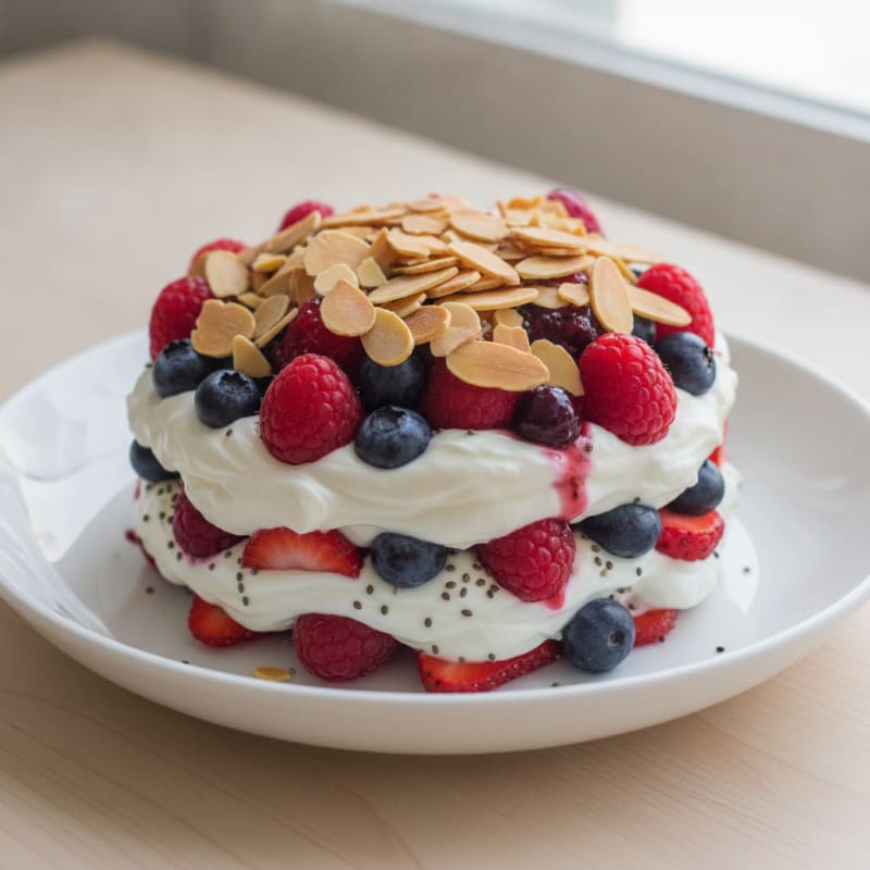 Greek Yogurt Protein Parfait with Mixed Berries