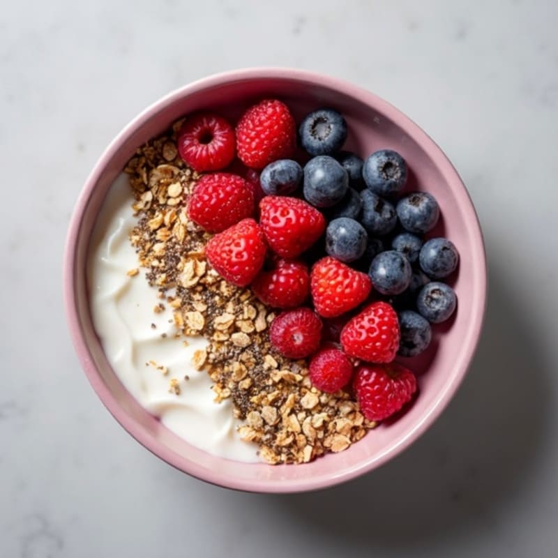 Protein-Packed Vanilla Berry Chia Oatmeal Bowl