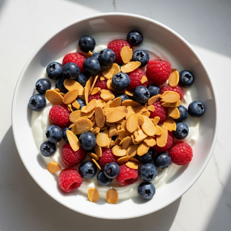 Greek Yogurt Bowl with Berries and Toasted Almonds