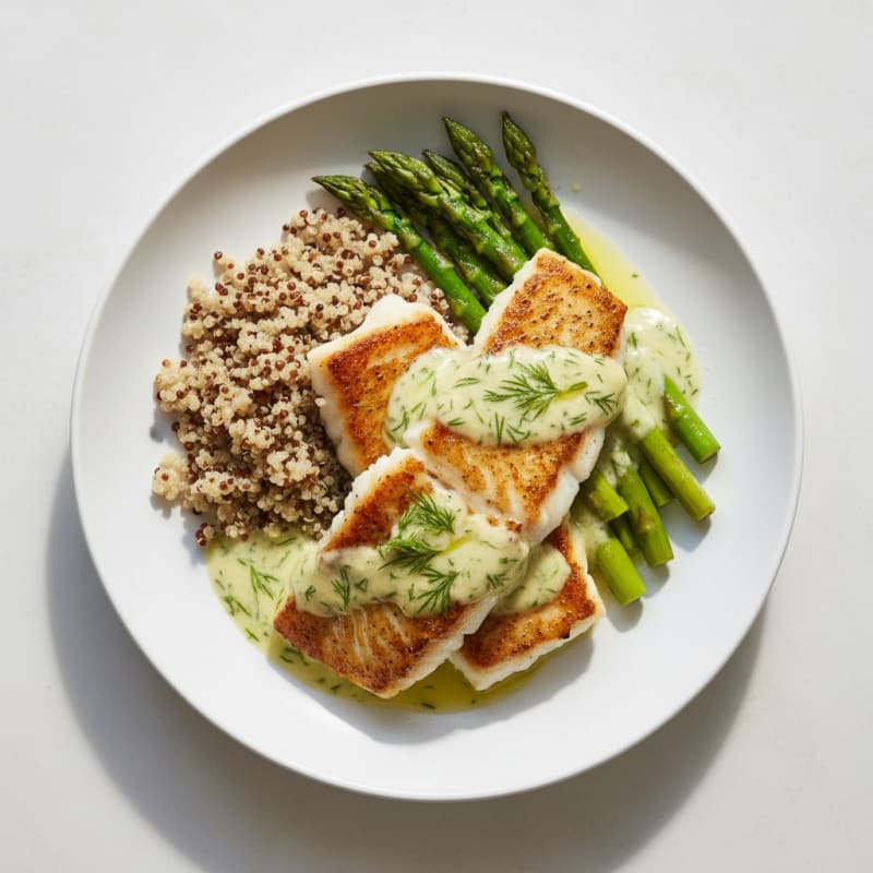 Pan-Seared Cod with Lemon-Dill Sauce