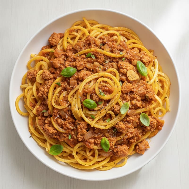 Roasted Spaghetti Squash with Turkey Marinara