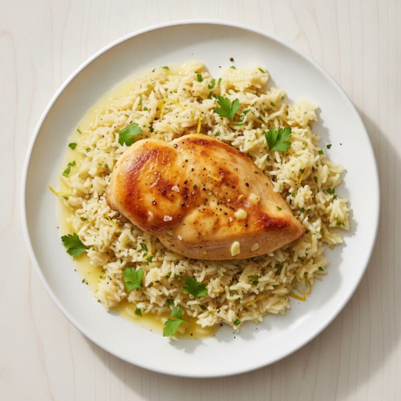 Lemon Herb Rice Pilaf with Roasted Chicken