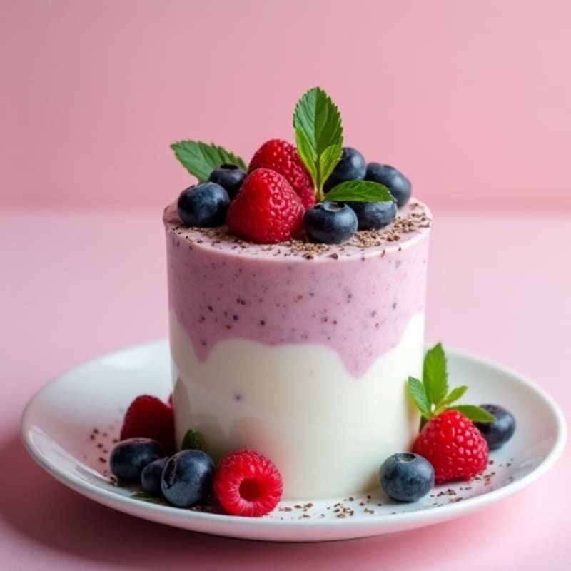 Greek Yogurt Protein Mousse with Mixed Berries
