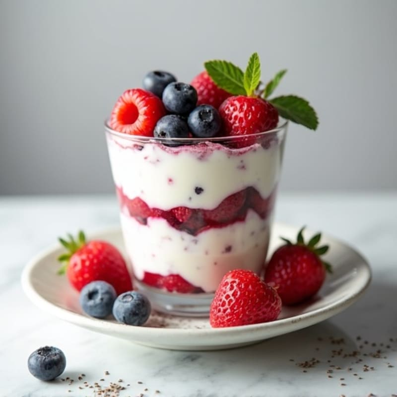 Greek Yogurt Protein Parfait with Mixed Berries