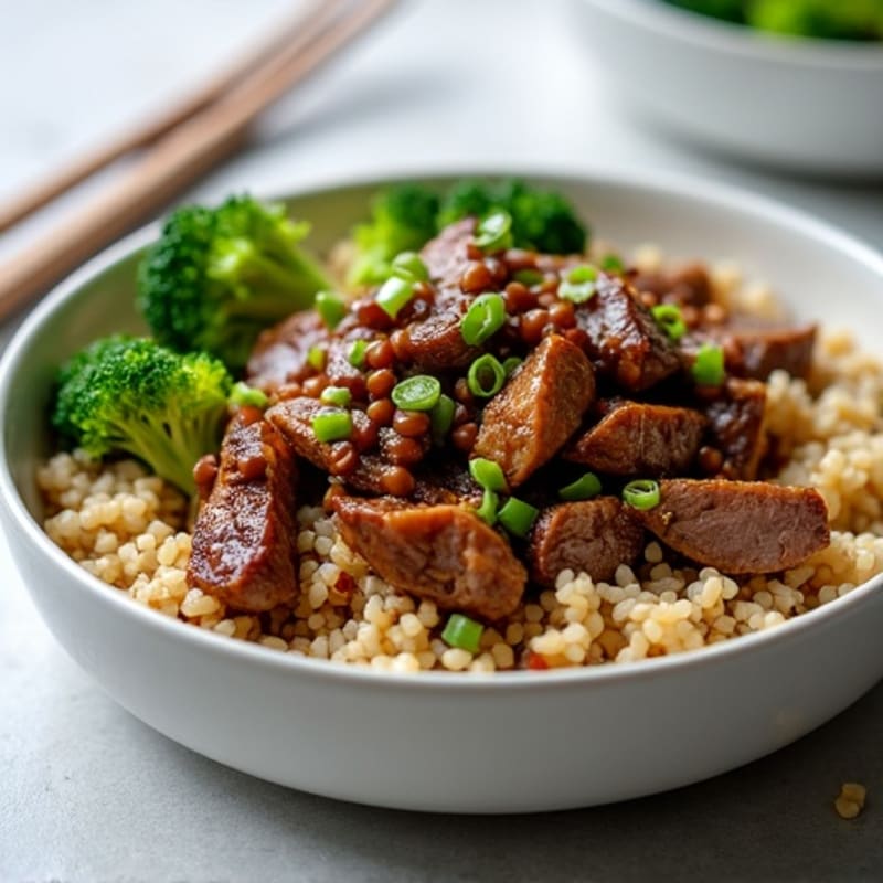 Lean Garlic-Ginger Beef Stir-Fry with Crisp Broccoli and Brown Rice