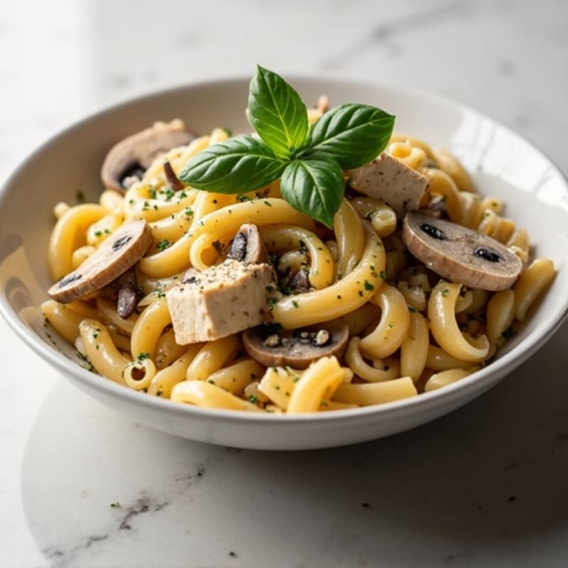 Creamy Garlic-Truffle Mushroom Pasta with Herbs
