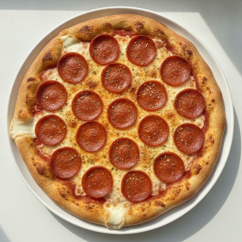 High-Protein Stuffed Crust Pepperoni Pizza
