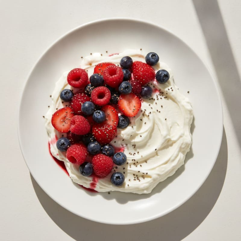 Creamy Greek Yogurt Protein Pudding with Mixed Berries