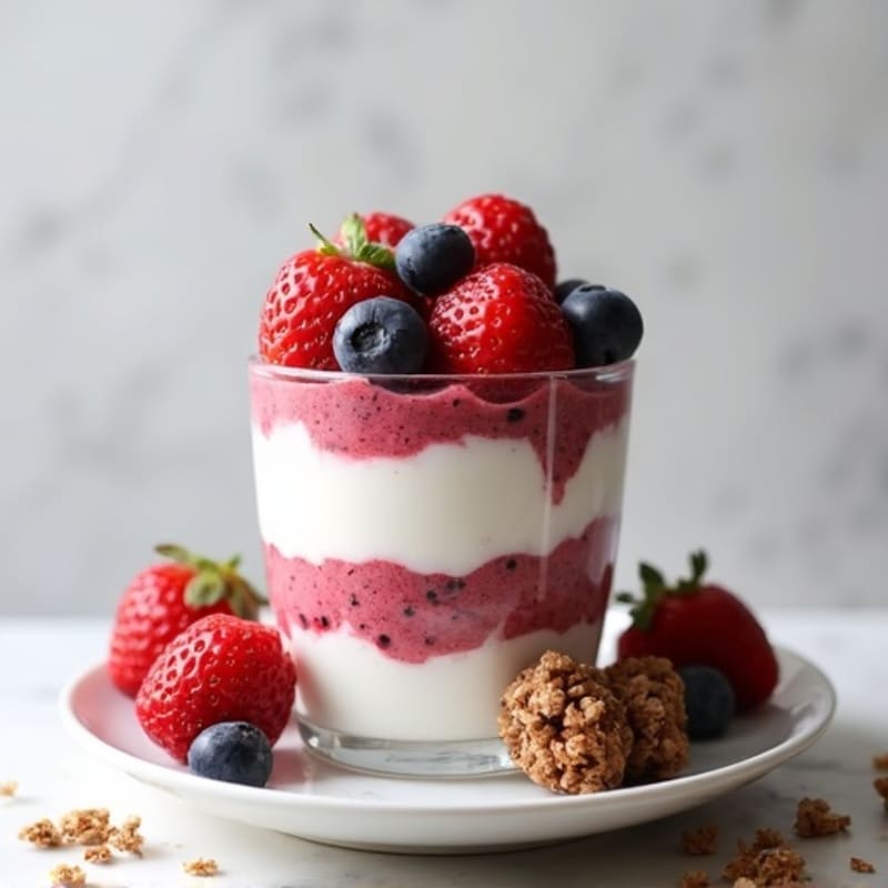 Greek Yogurt Protein Parfait with Mixed Berries
