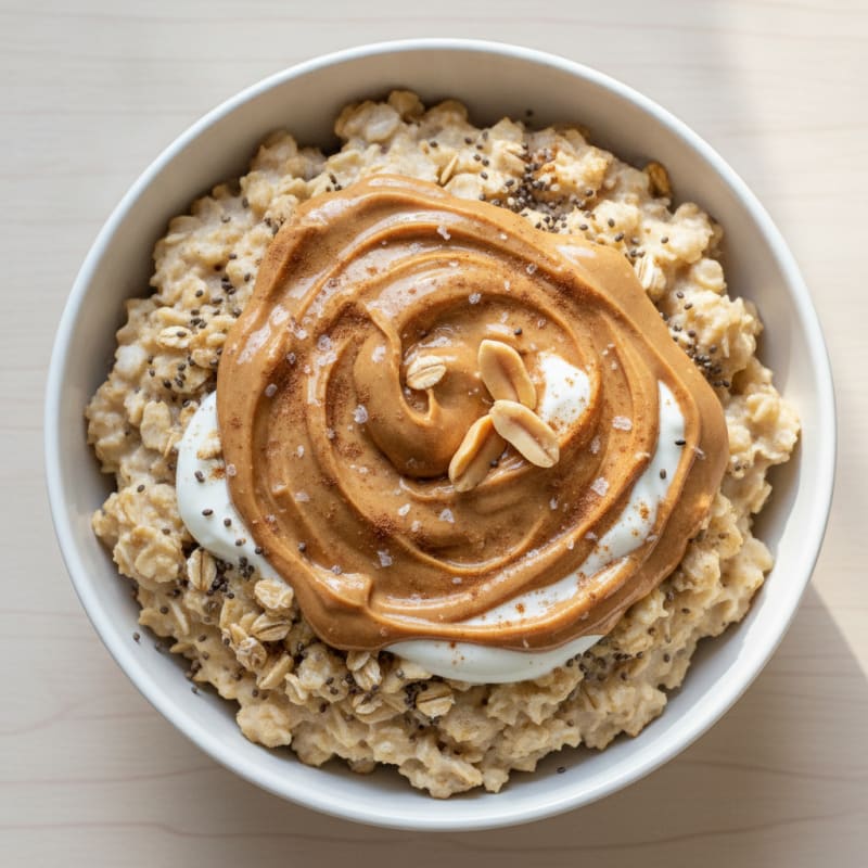Peanut Butter Chia Oatmeal Bowl