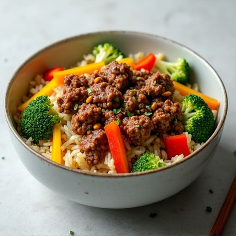 Lean Beef and Crispy Broccoli Rice Bowl