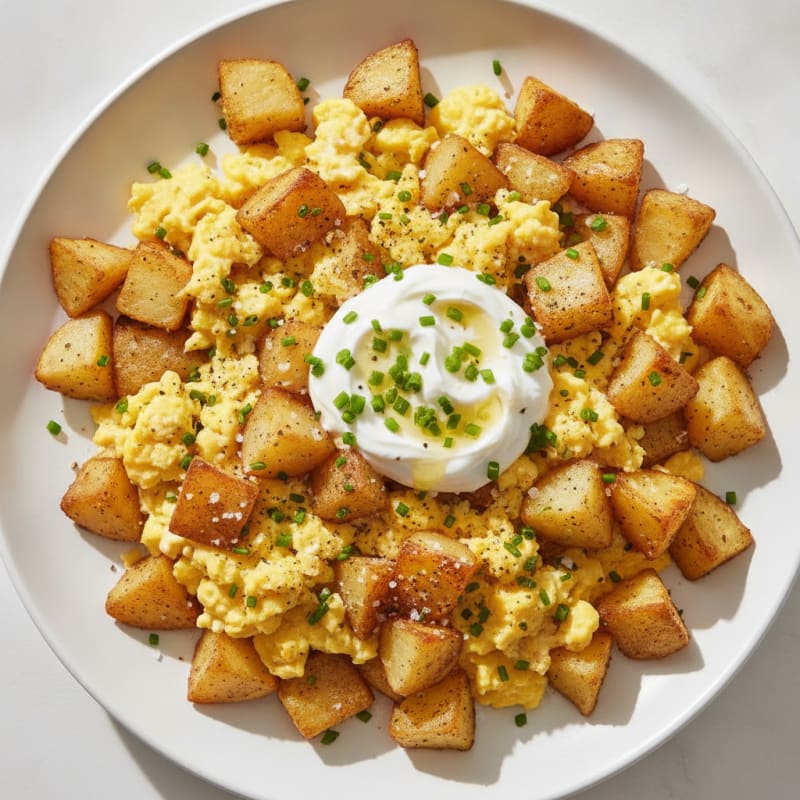 Hearty Scrambled Eggs with Roasted Potatoes