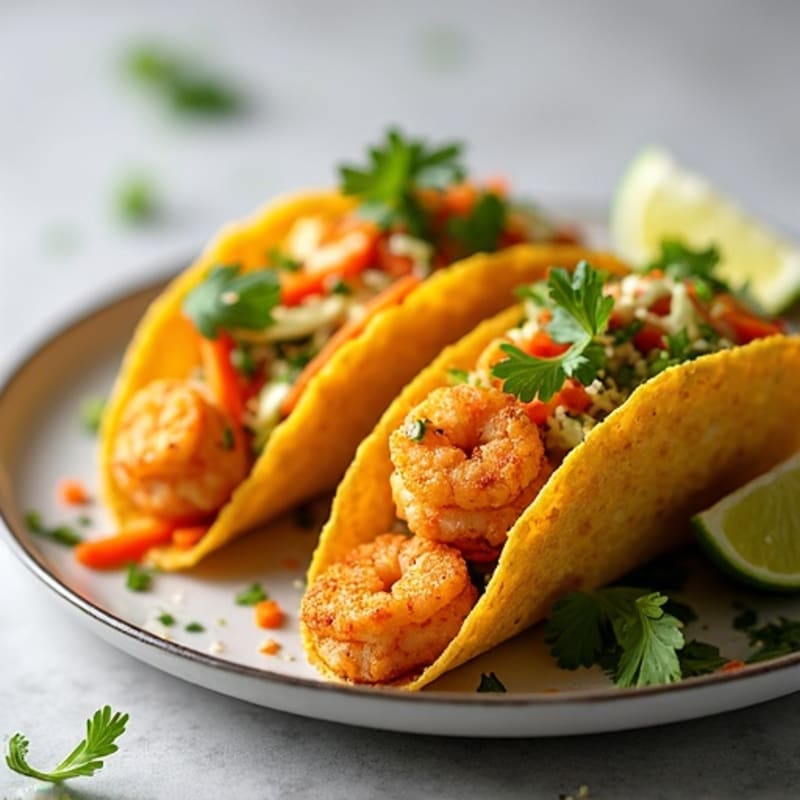 Crispy Spicy Shrimp Tacos with Fresh Slaw