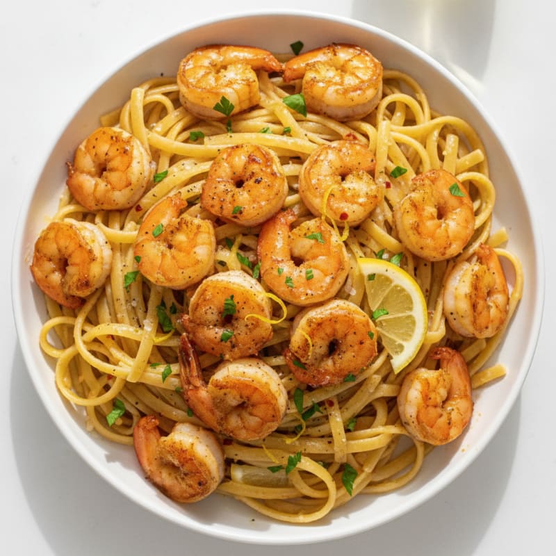 Garlic Butter Shrimp Scampi with Linguine