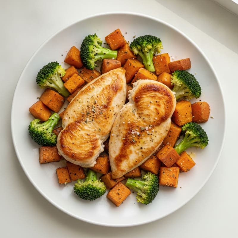 Pan-Seared Chicken with Roasted Sweet Potatoes