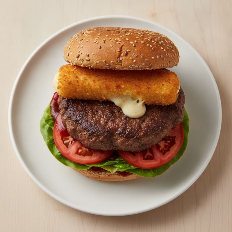 Mozzarella Stick Beef Burger