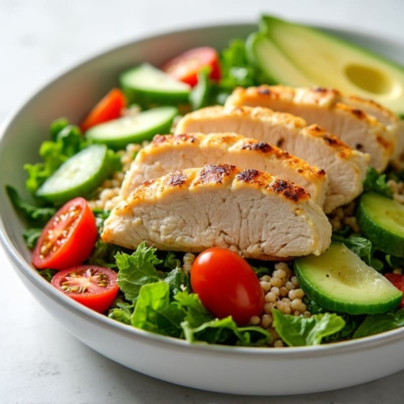 Grilled Chicken Salad with Cucumber and Quinoa