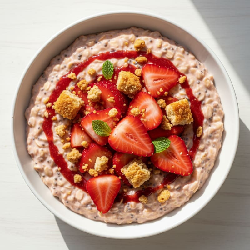 Creamy Strawberry Shortcake Overnight Oats