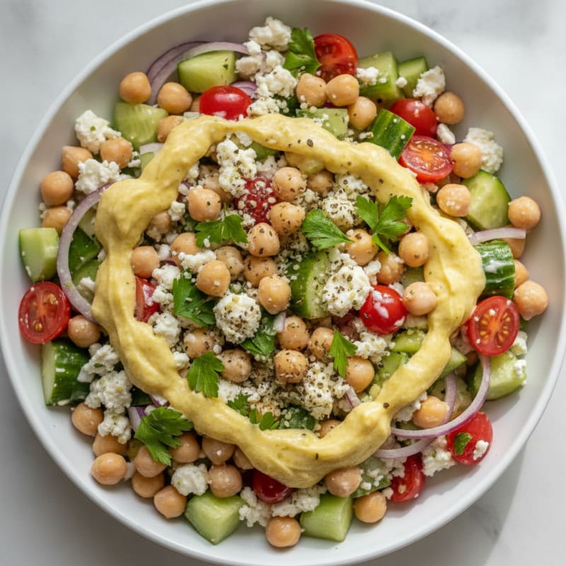 Mediterranean Chickpea Salad with Feta