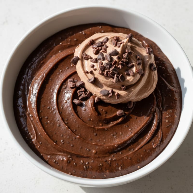Silky Chocolate Protein Pudding with Chia Seeds