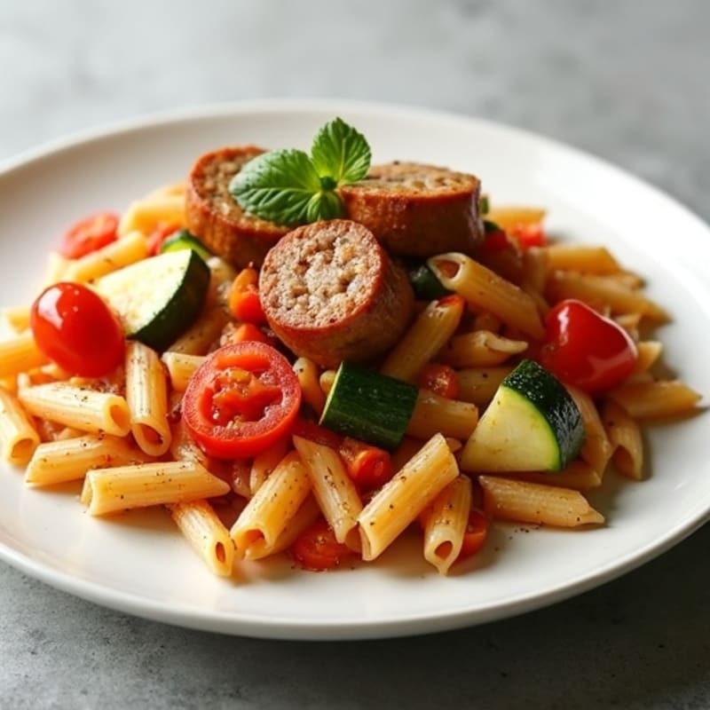 Lean Sausage and Vegetable Ragu with Whole Wheat Pasta