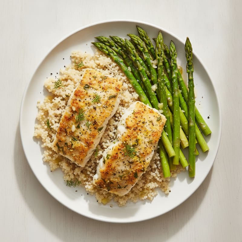Lemon Herb Baked Cod with Asparagus