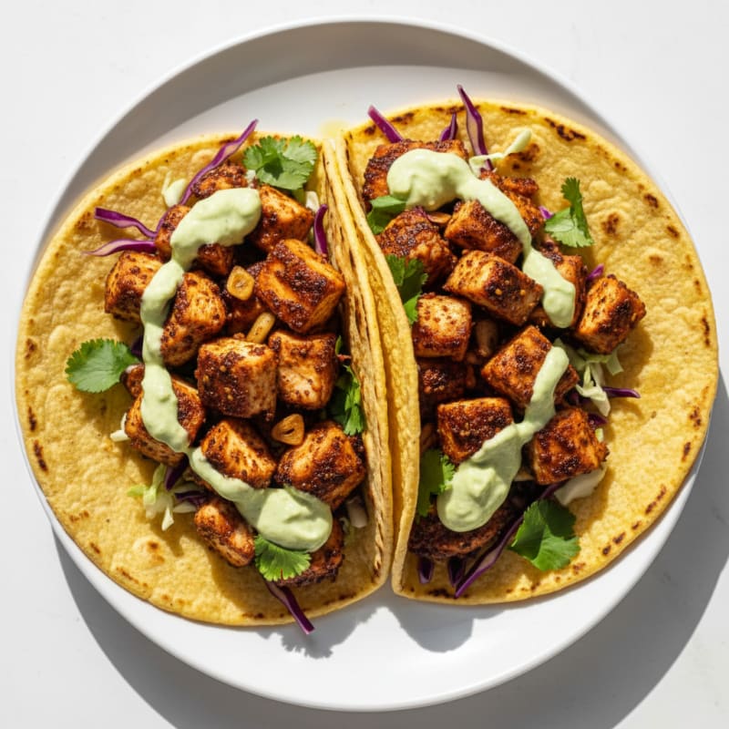 Chicken Tacos with Avocado Crema