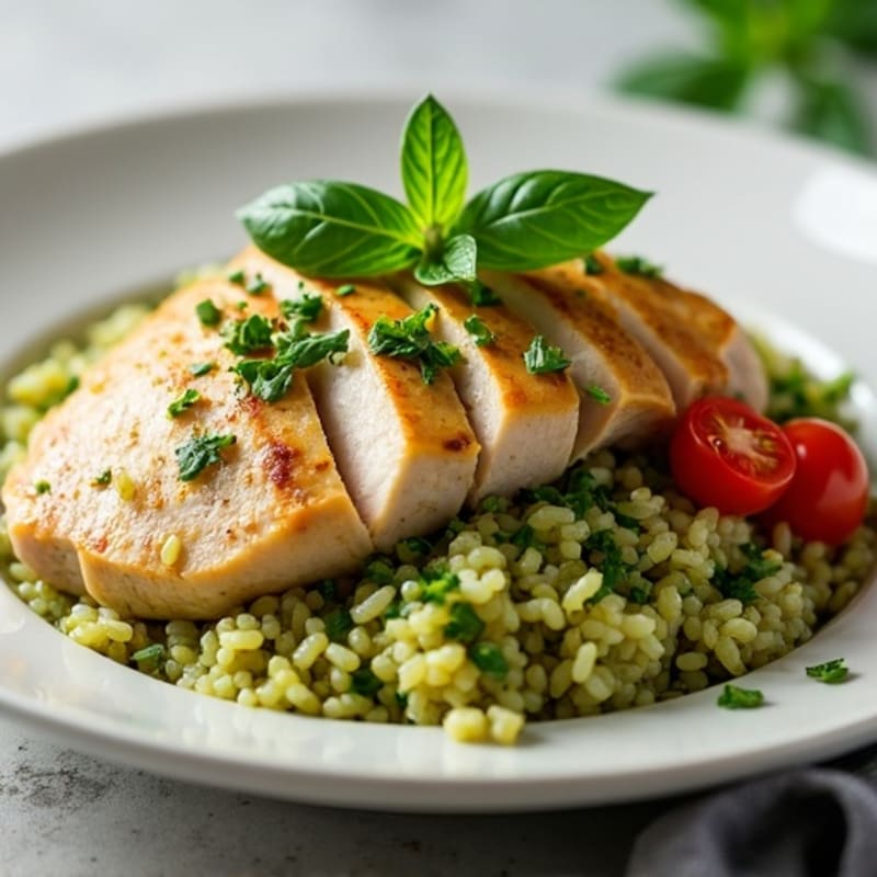 Herb-Pesto Turkey with Cilantro Jasmine Rice